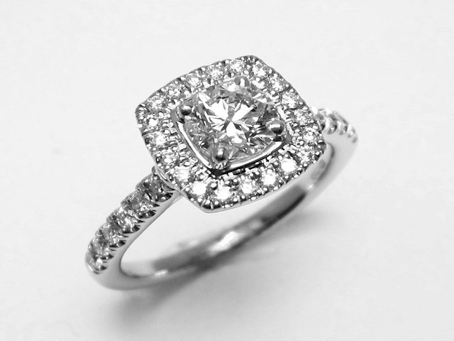 Platinum Diamond Halo Cluster Ring.